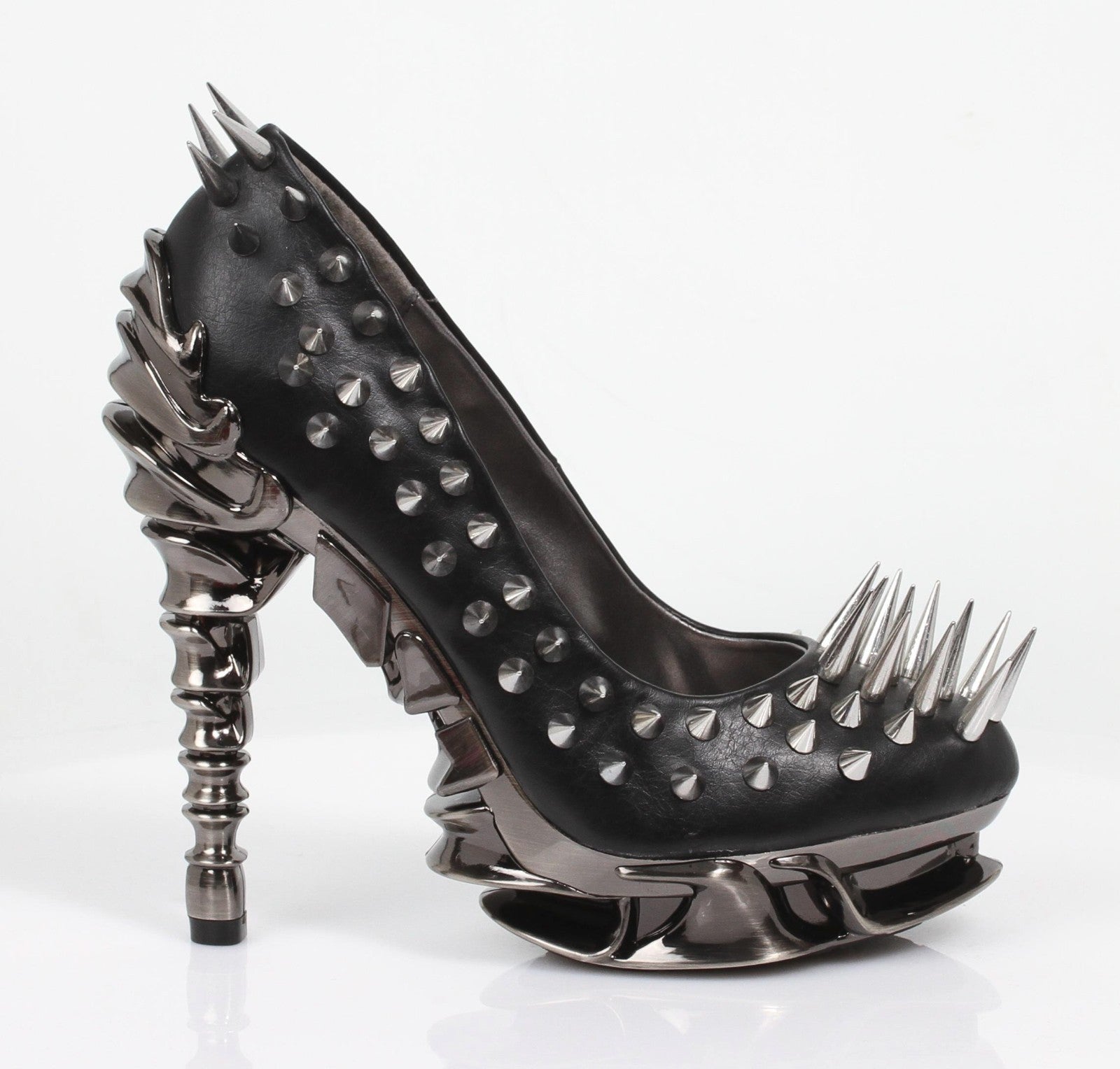 Hades ZETTA Spiked Black Pumps Spikes High Molded Heels 6-11