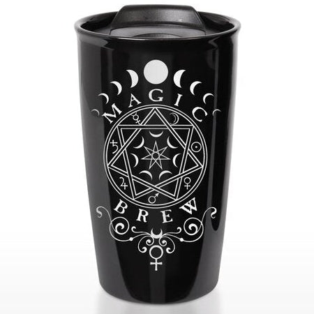 Alchemy Gothic Magic Brew Double Wall Black Travel Mug MRDWM9