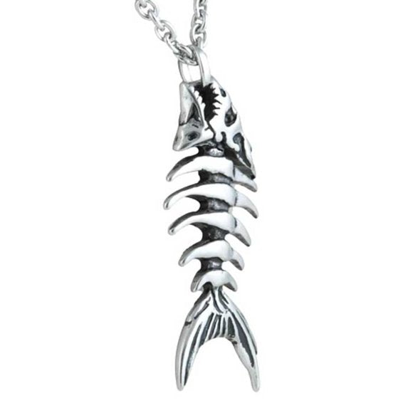 Controse Fish Bone SST Pendant on Chain