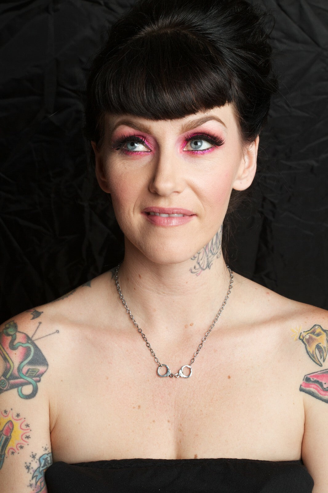 Femme Metale Cuff Me Handcuffs Sterling Silver Necklace