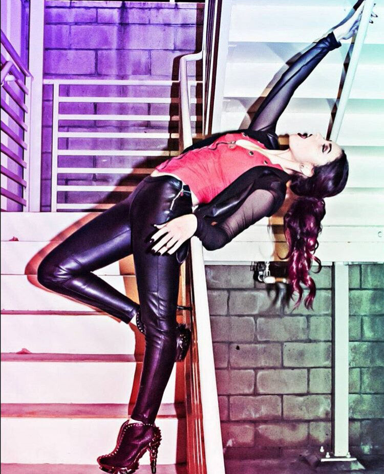 Hades VESPER Black Snake Studded Bootie 5" Chrome Spinal Heel 6-11