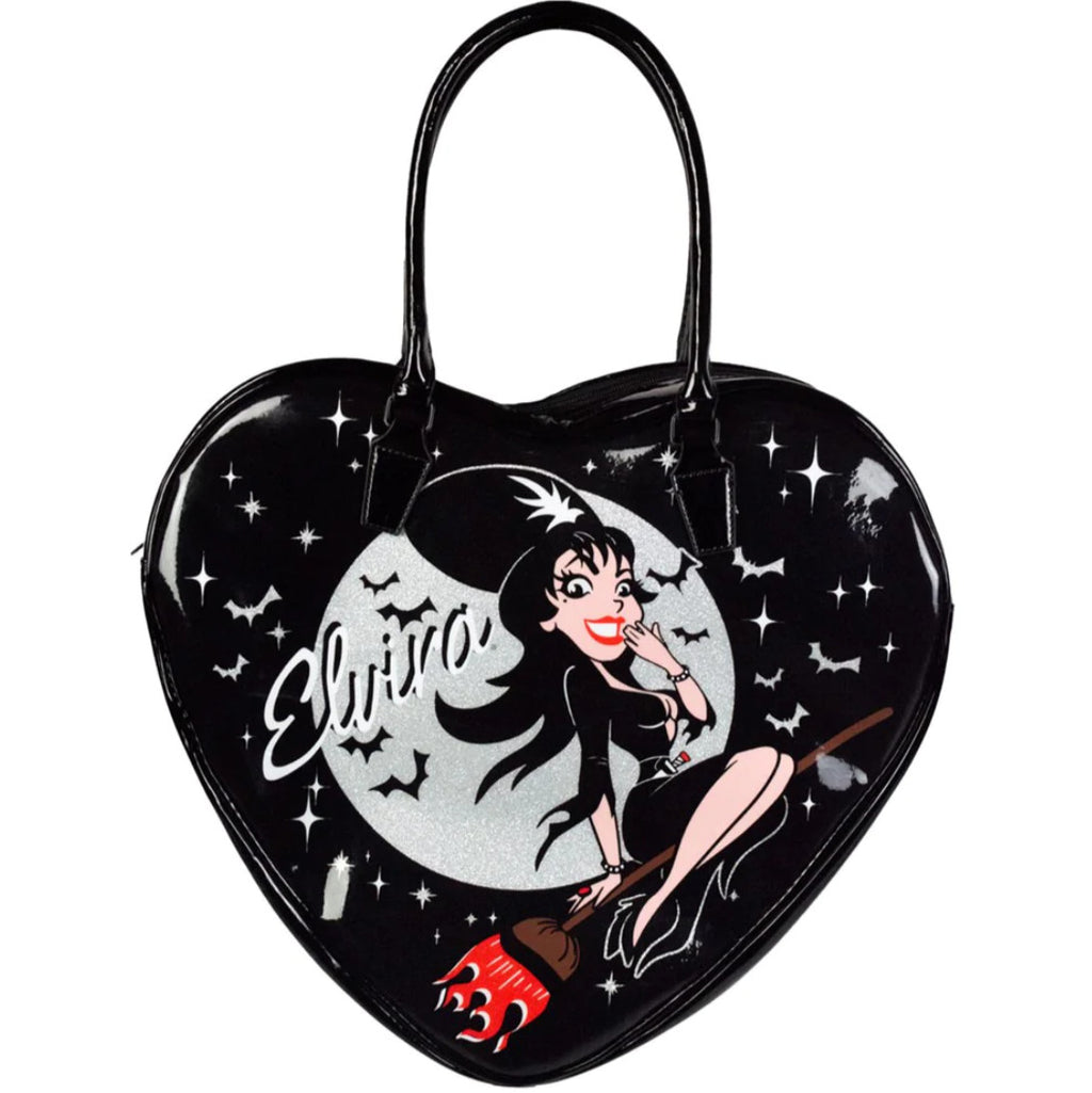 Kreepsville 666 Black Elvira Bewitched Heart Purse Handles and Strap