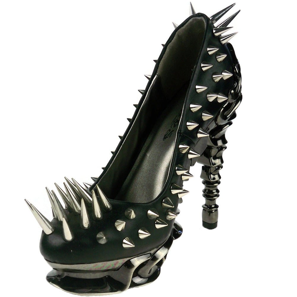 Hades ZETTA Spiked Black Pumps Spikes High Molded Heels 6-11
