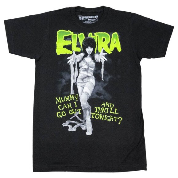 Kreepsville 666 Elvira Mummy Thrill Tonight Black Tee