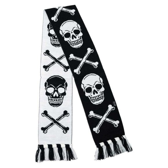 Kreepsville 666 Soft 63" Long Winter Scarf Skull & Crossbones
