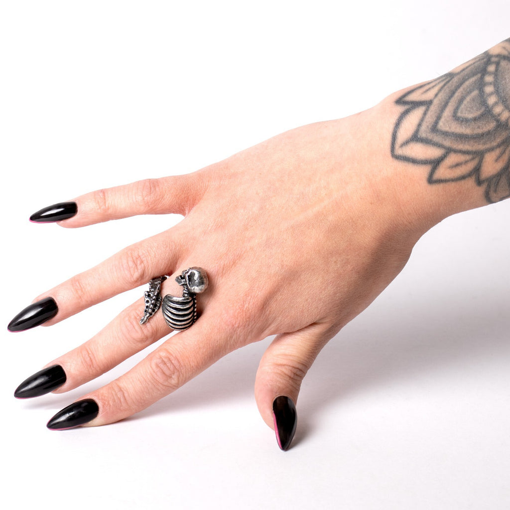 Alchemy Gothic Resurrected Wrap Skull Ring R251