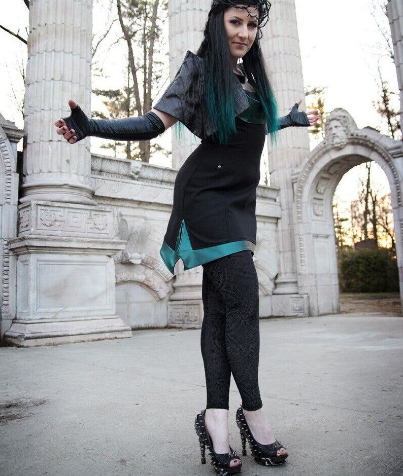 Hades TALON Black Spiked Stud 5" High Spinal Chrome Heels Peep Toe 6-11