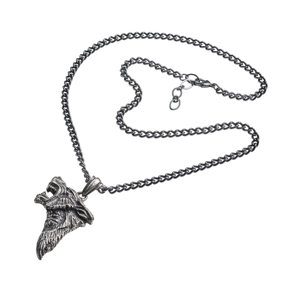 Alchemy Gothic Fierce Snarling Dark Wolf Pendant P833
