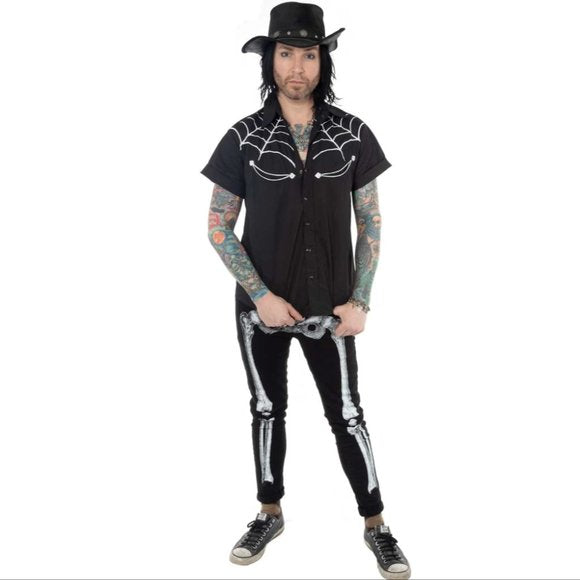 Kreepsville 666 Men's Black Skinny Jeans Skeleton Bones