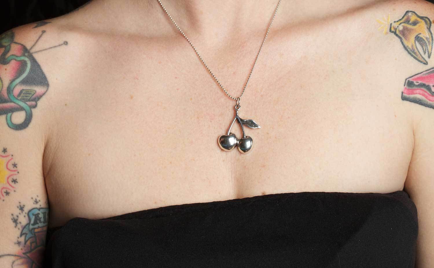 Femme Metale Sweet Cherries Sterling Silver Pendant