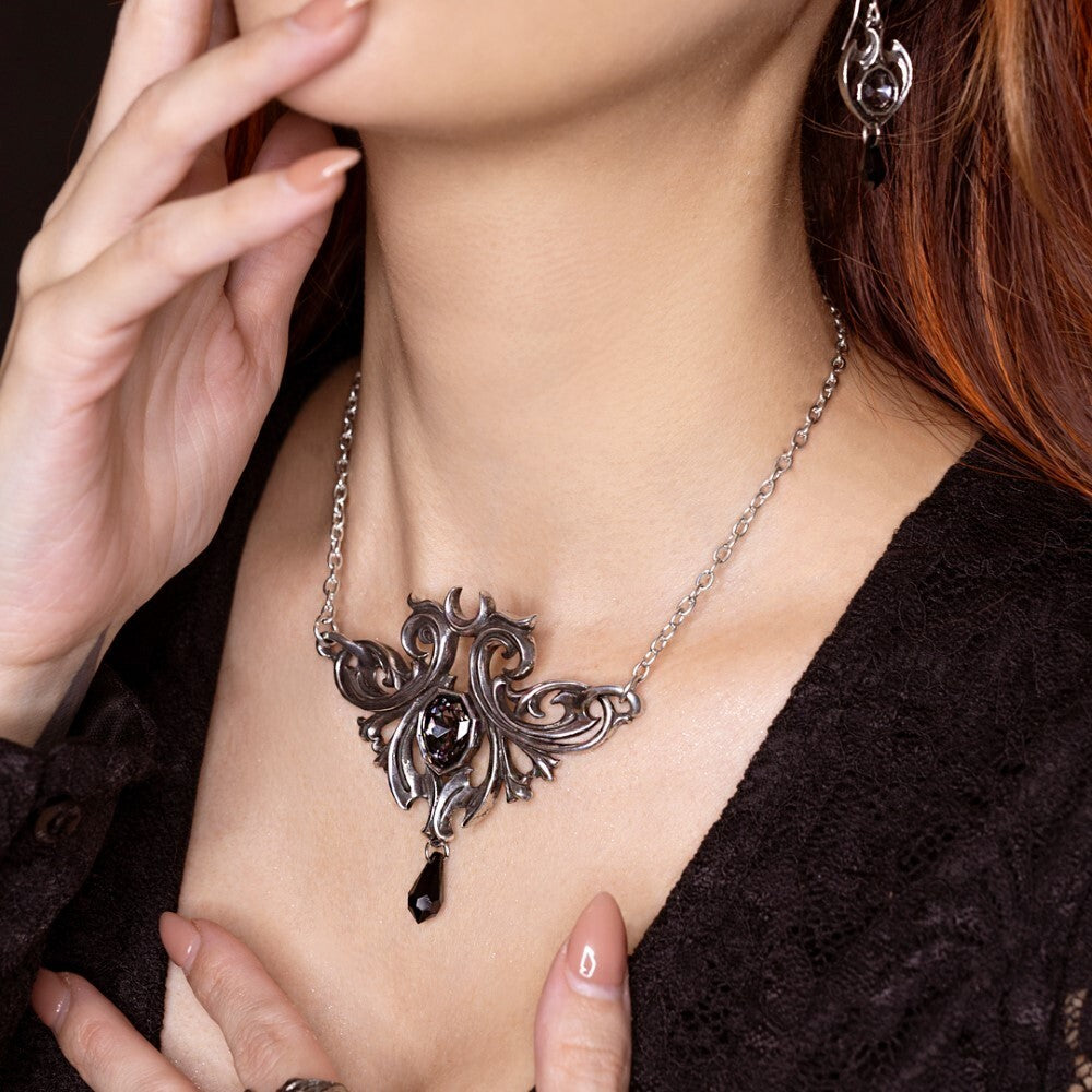 Alchemy Gothic Midnight Memorial Necklace Ornate P981