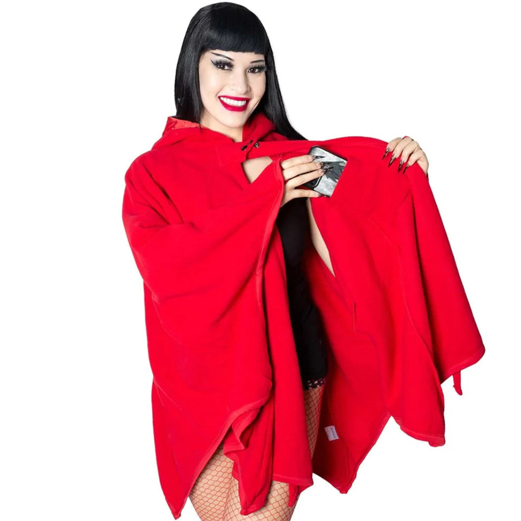 Kreepsville 666 Red Devil Horn Hood Cape Bat Wing