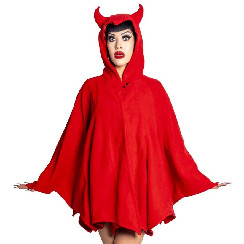 Kreepsville 666 Red Devil Horn Hood Cape Bat Wing