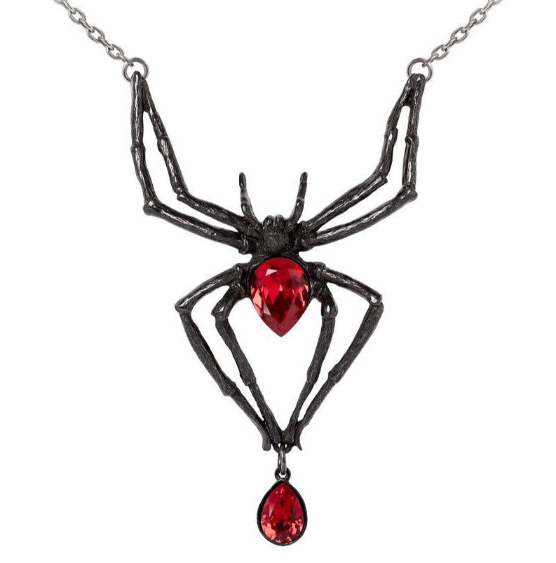 Alchemy Gothic Black Widow Necklace Spider Pendant P432