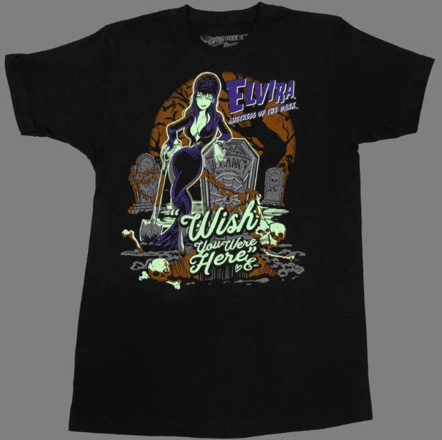 Kreepsville Elvira Wish You Were Here Tee GLOW IN DARK