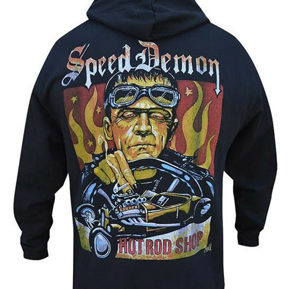 Lowbrow Art Rockabilly Speed Demon Frankenstein Hoodie