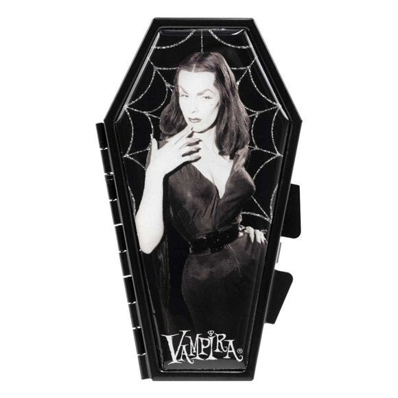 Kreepsville 666 Vampira Cobweb Glitter Coffin Compact Mirror