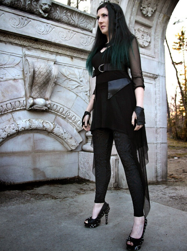 Hades TALON Black Spiked Stud 5" High Spinal Chrome Heels Peep Toe 6-11