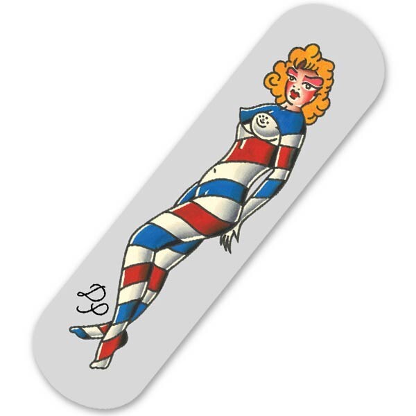 Tip Top Stripes Red White Blue Nude Maple Skate Deck