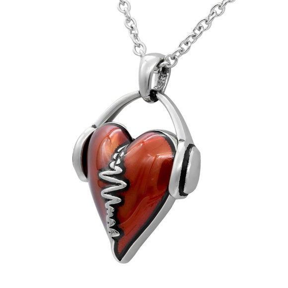 Controse Heartbeat Red Heart Headphones Pendant