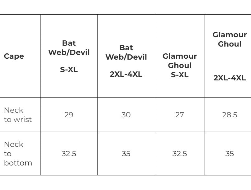 Kreepsville 666 Black Hooded Cape Spiderweb Embossed Bat Wing