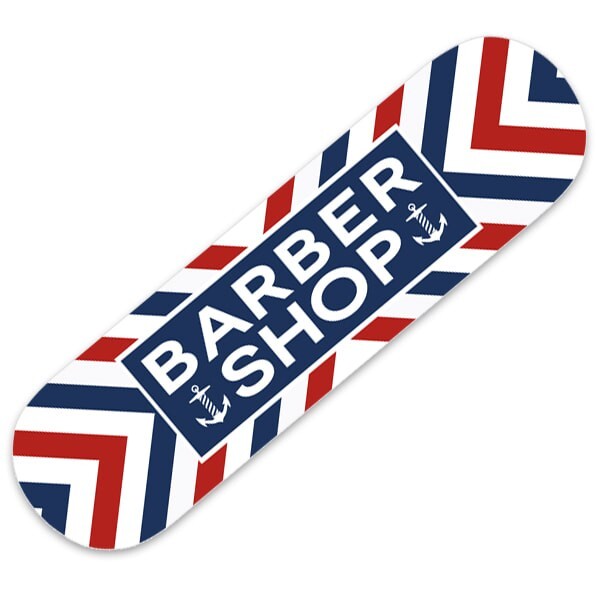 Tip Top Barber Shop Red White Blue Wall Art Maple Skate Deck