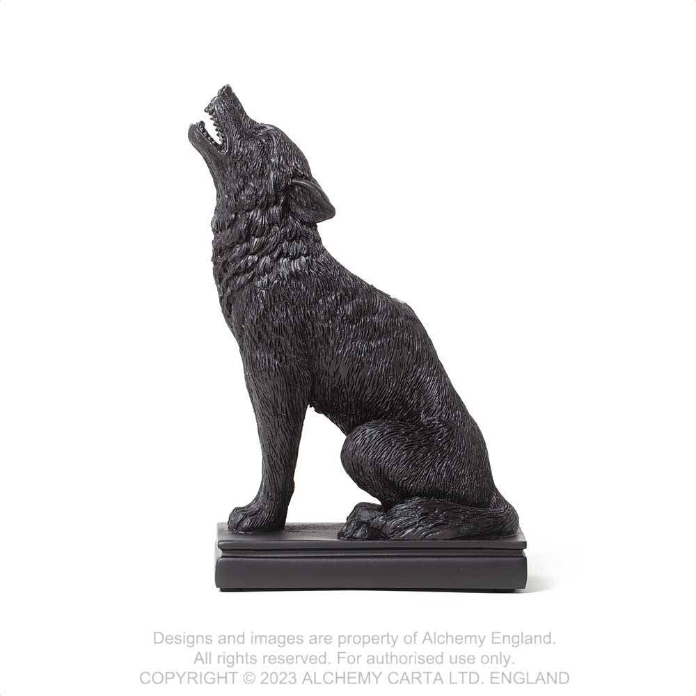 Alchemy Gothic Ulula Noctis Howling Wolf Candle Holder V115