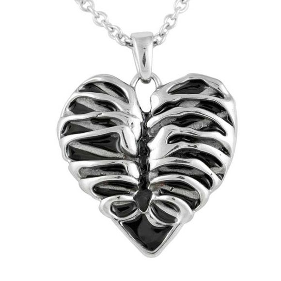 Controse Ribcage Heart Stainless Steel Punk Necklace