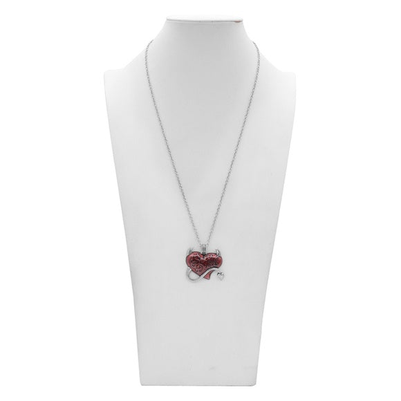 Controse Sexy Devil Red Heart Horns Pendant Necklace SST