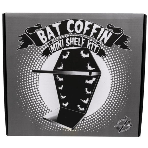 Kreepsville 666 Coffin Bat Shelf Black Mini Wooden Wall Shelving Kit