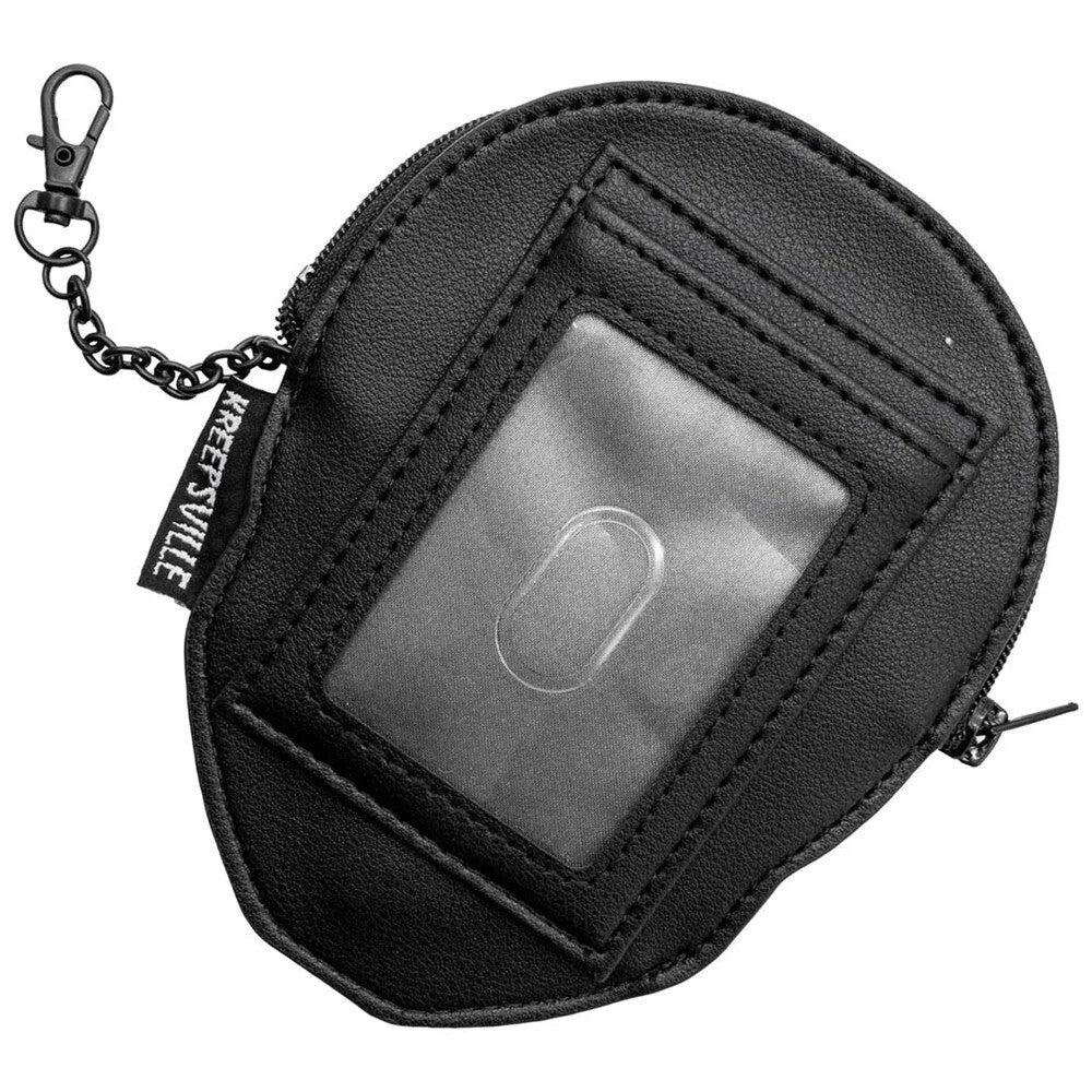 Kreepsville 666 Skull Zip Pouch ID Cards Coin Wallet Chain