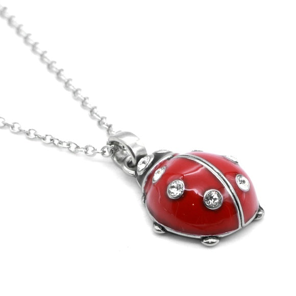 Controse Ladybug Stainless Steel Crystals Pendant