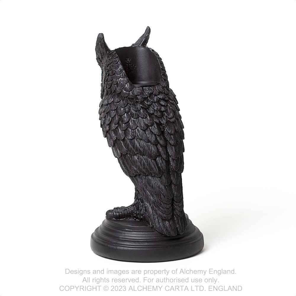 Alchemy Gothic Owl Astrontiel Candle Stick Holder V116