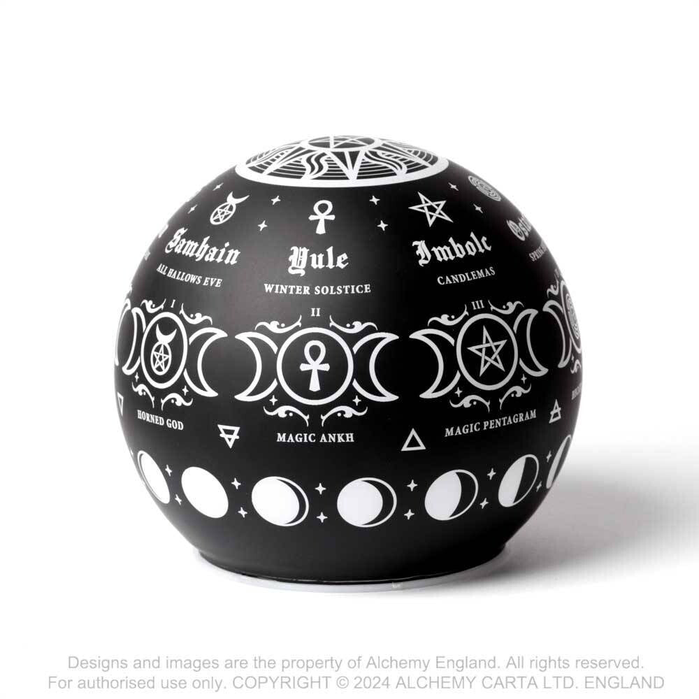 Alchemy Gothic Pagan Calendar Symbols LED Globe Light LED3