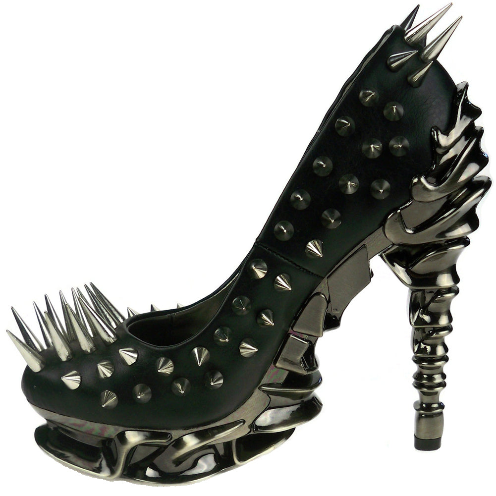Hades ZETTA Spiked Black Pumps Spikes High Molded Heels 6-11