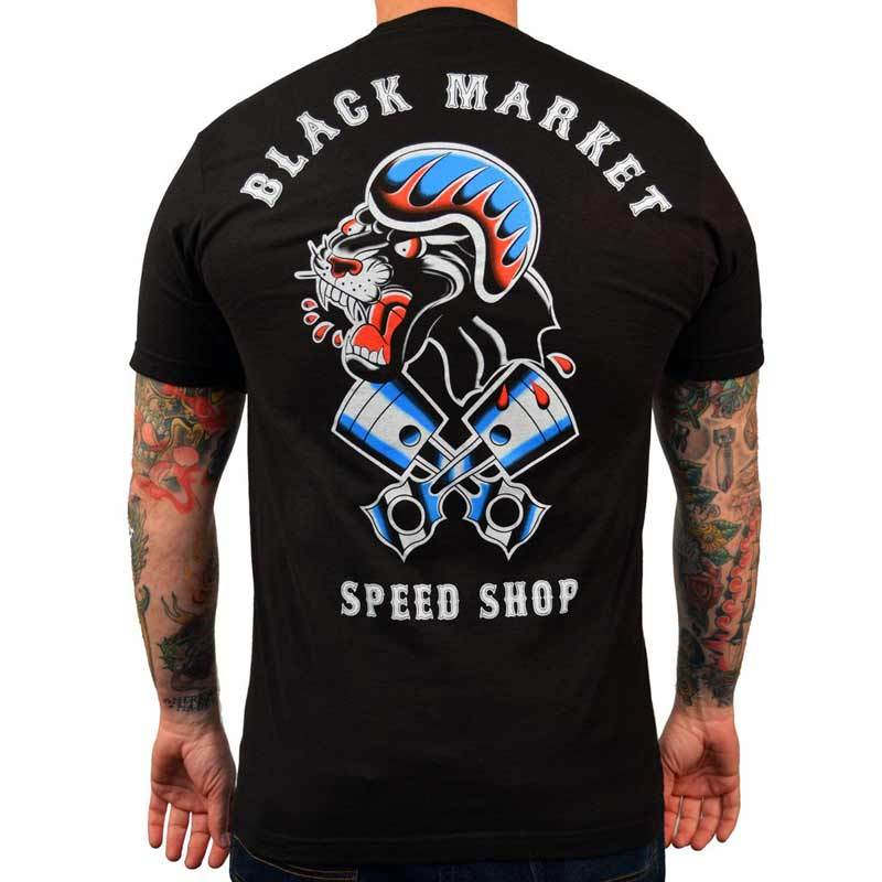 Black Market Art Speed Shop Biker Tee