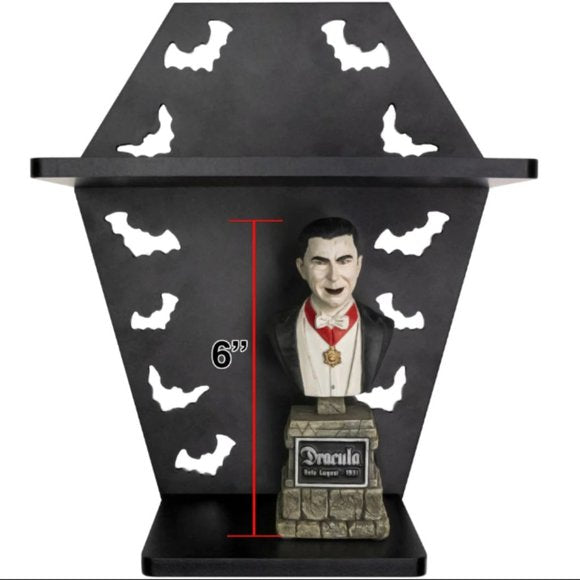 Kreepsville 666 Coffin Bat Shelf Black Mini Wooden Wall Shelving Kit