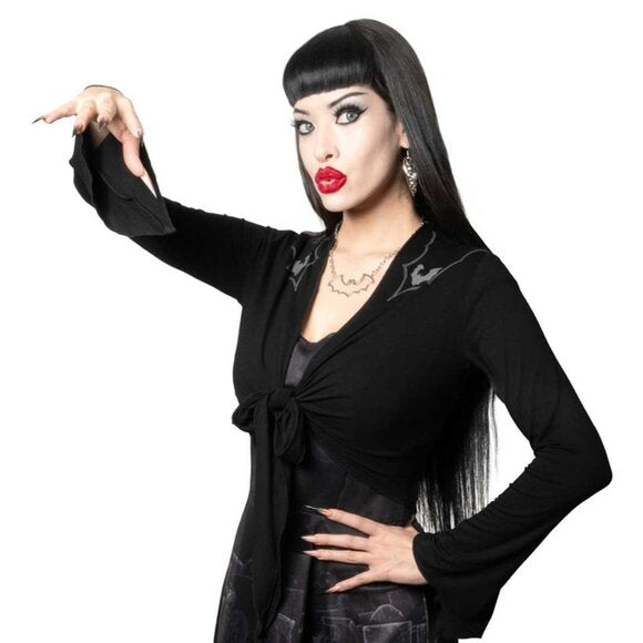 Kreepsville 666 County Bat Black LS Tie Top