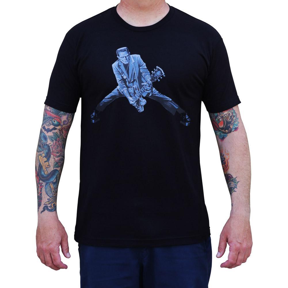 Lowbrow Art Rock N Roll Monster Frankenstein Black Tee