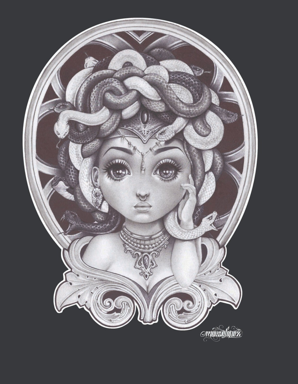 Black Market Art Lil Medusa V-neck Tee