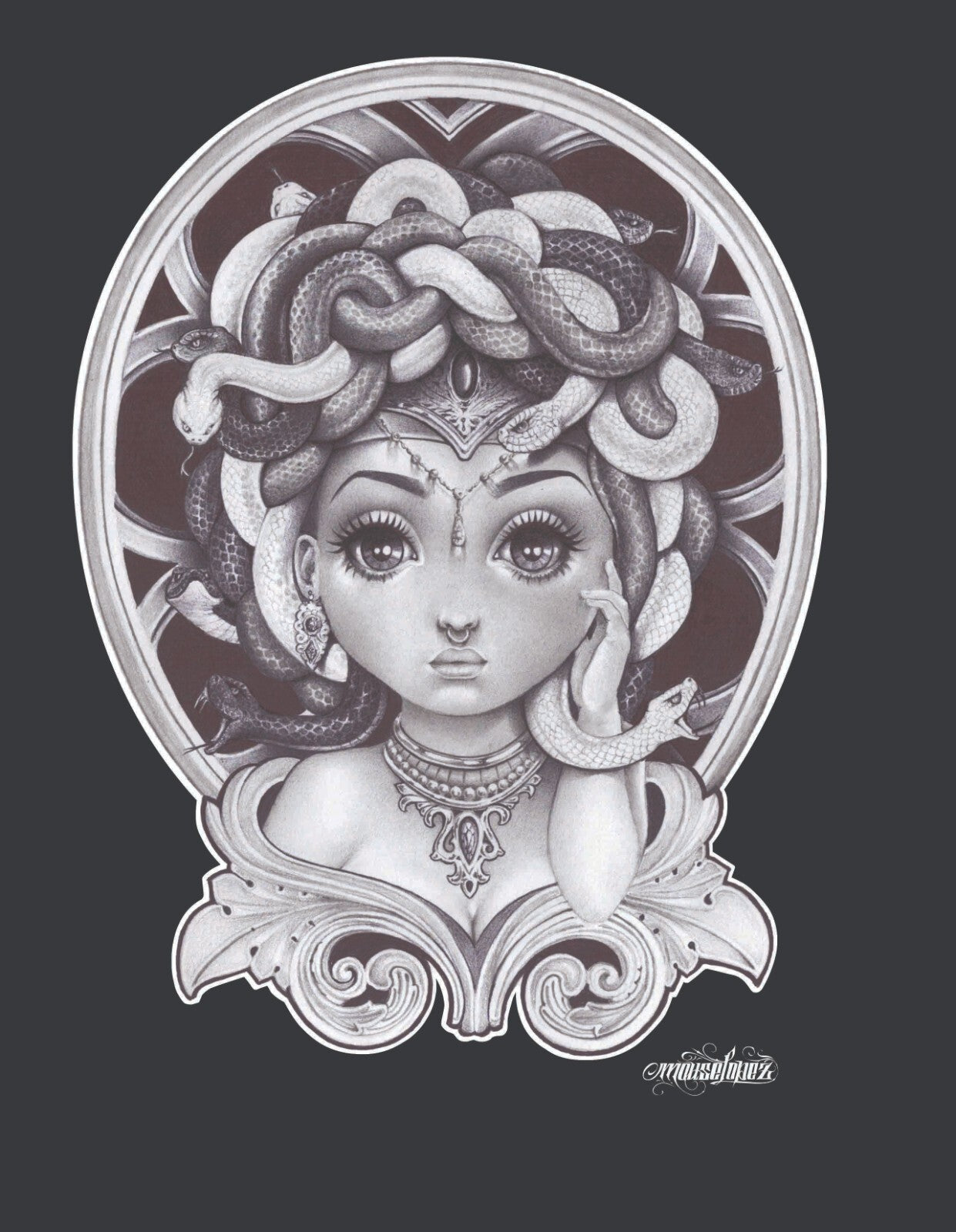 Black Market Art Lil Medusa V-neck Tee