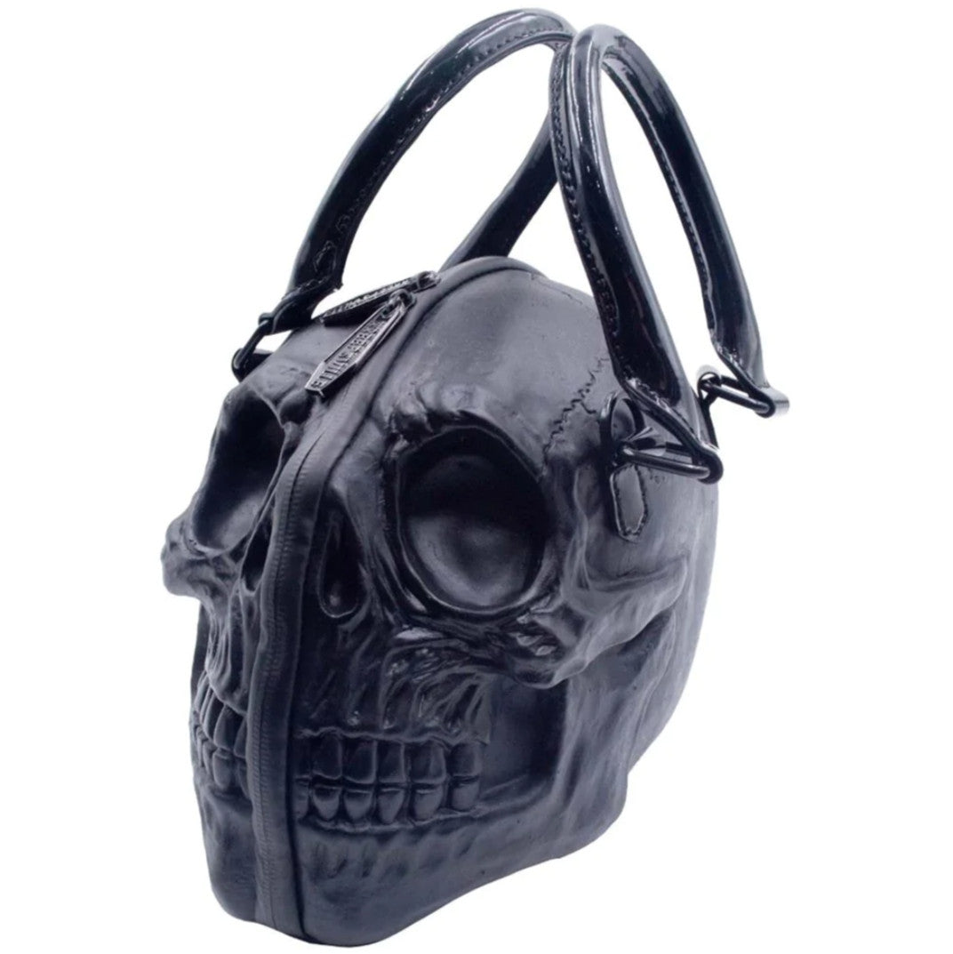 Kreepsville 666 Black Latex Skull Purse Handles Shoulder Strap
