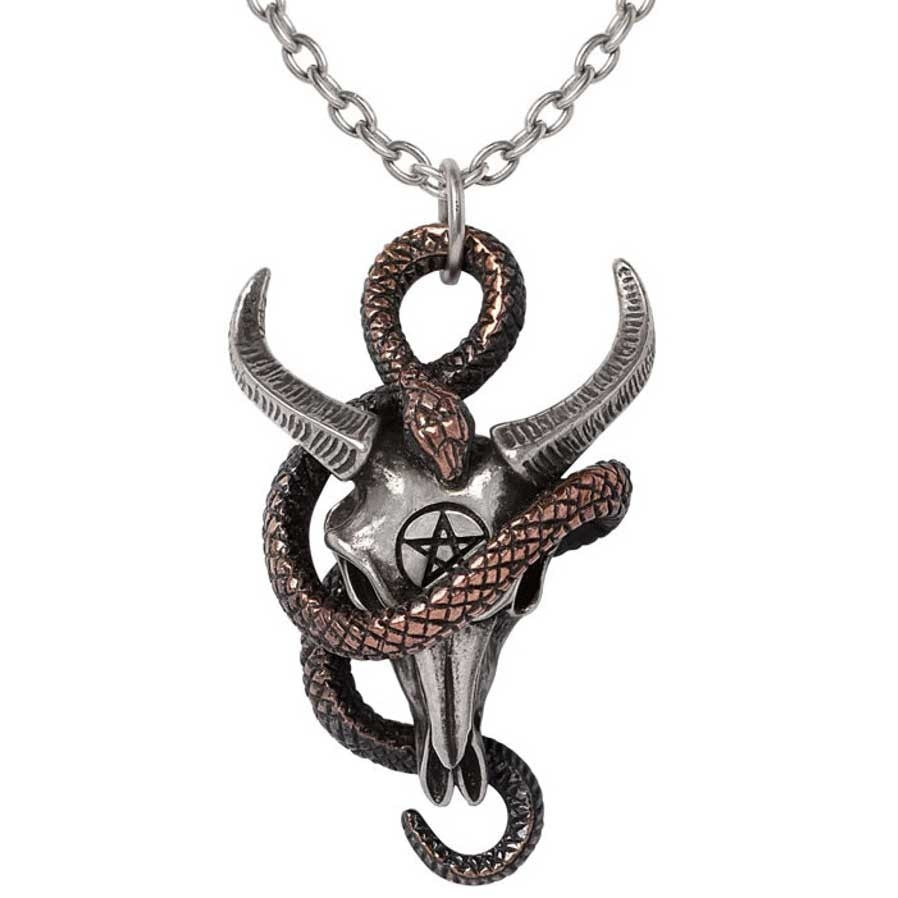 Alchemy Gothic Servant of Baphomet Ram's Skull Pendant P997