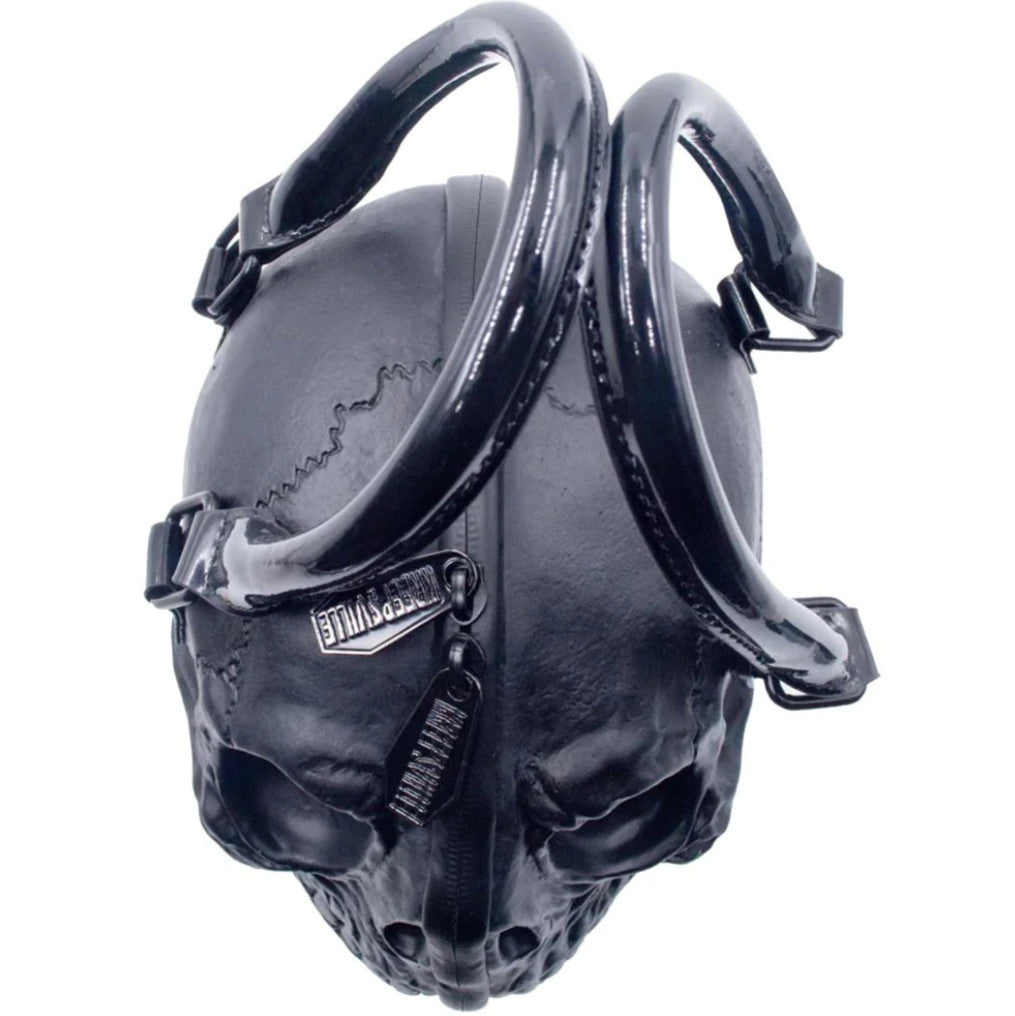 Kreepsville 666 Black Latex Skull Purse Handles Shoulder Strap