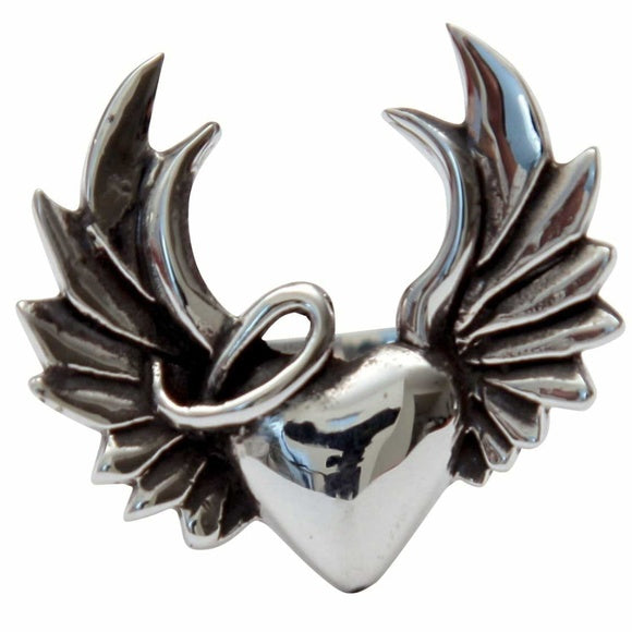 Femme Metale Naughty Heart Ring Fine 925 Sterling Silver