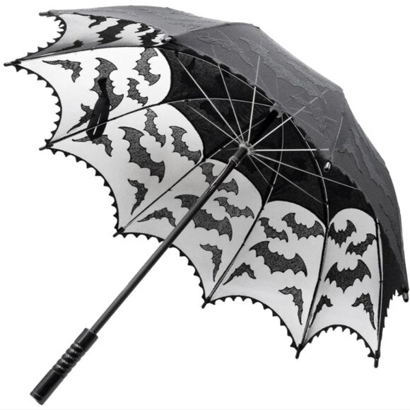 Kreepsville 666 Black Bat Mesh Lace Shade Parasol