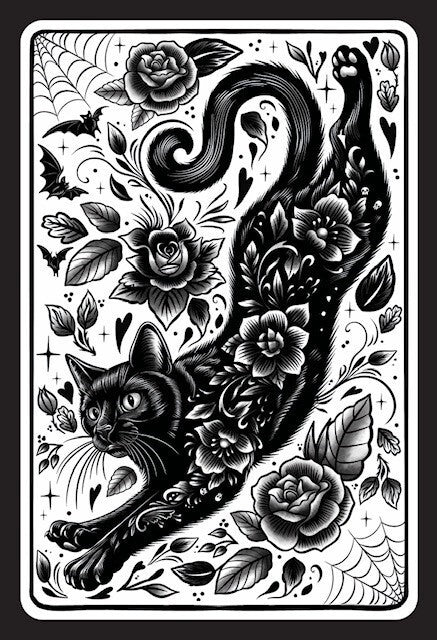 Lowbrow Art Spirit Animal Gothic Cat Tee