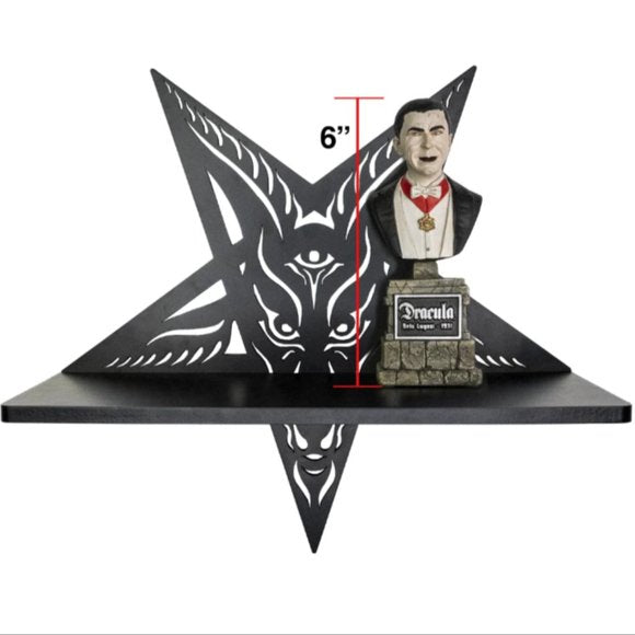 Kreepsville 666 Baphomet Shelf Black Mini Wall Wooden Shelving Kit
