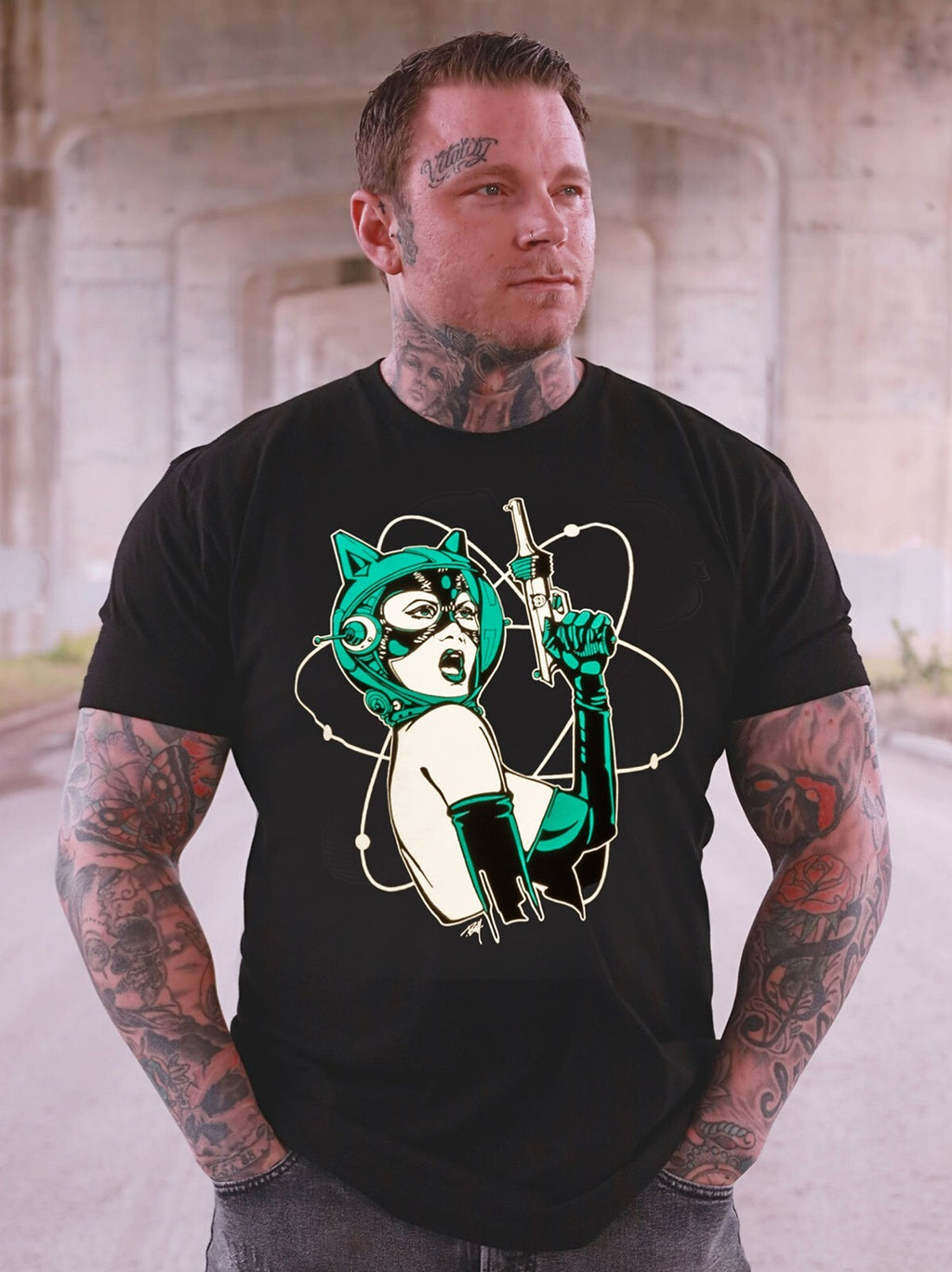 Lowbrow Art Space Pussy Catwoman Tee