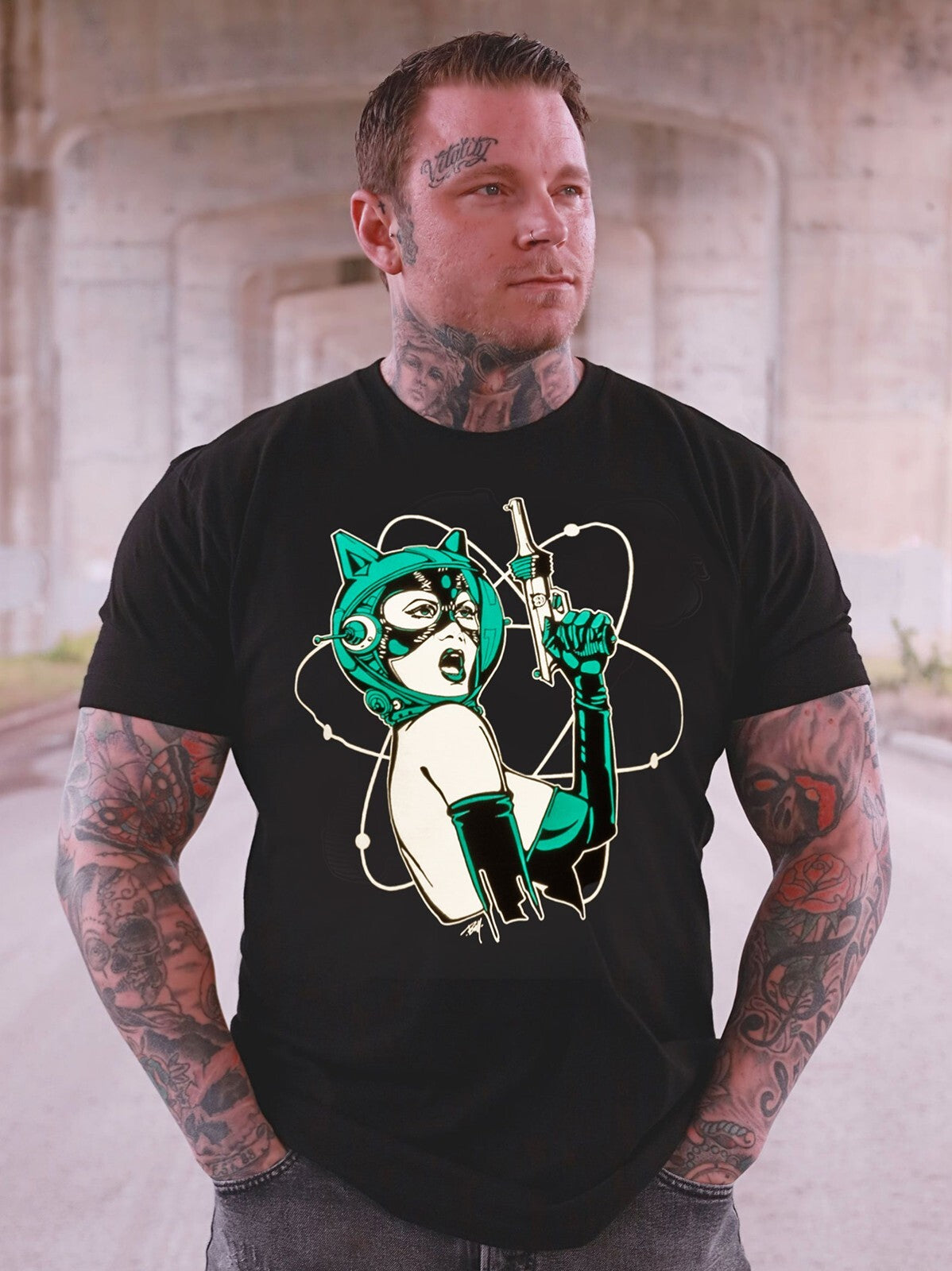 Lowbrow Art Space Pussy Catwoman Tee
